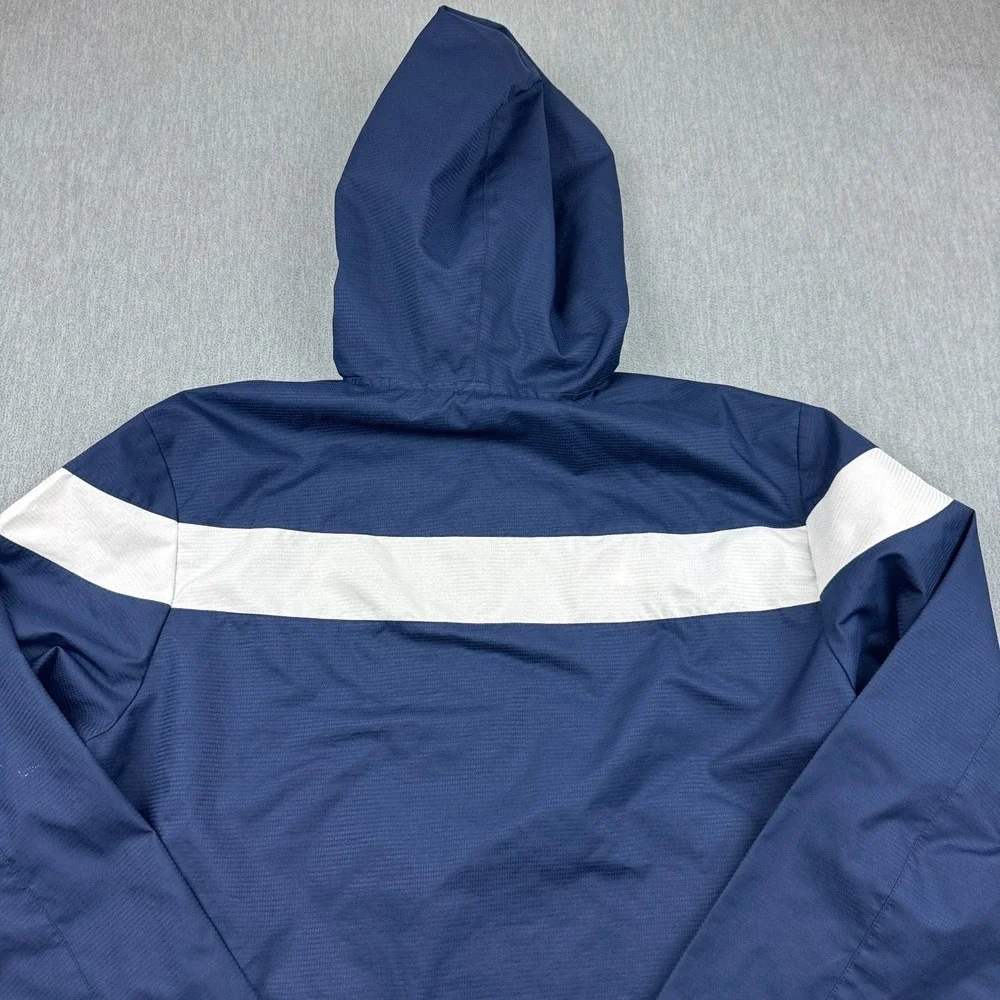 Adidas Jacket Mens Medium‎ Blue Windbreaker Full Zip Hooded Athletic Running